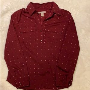 Maroon Dotted Shirt